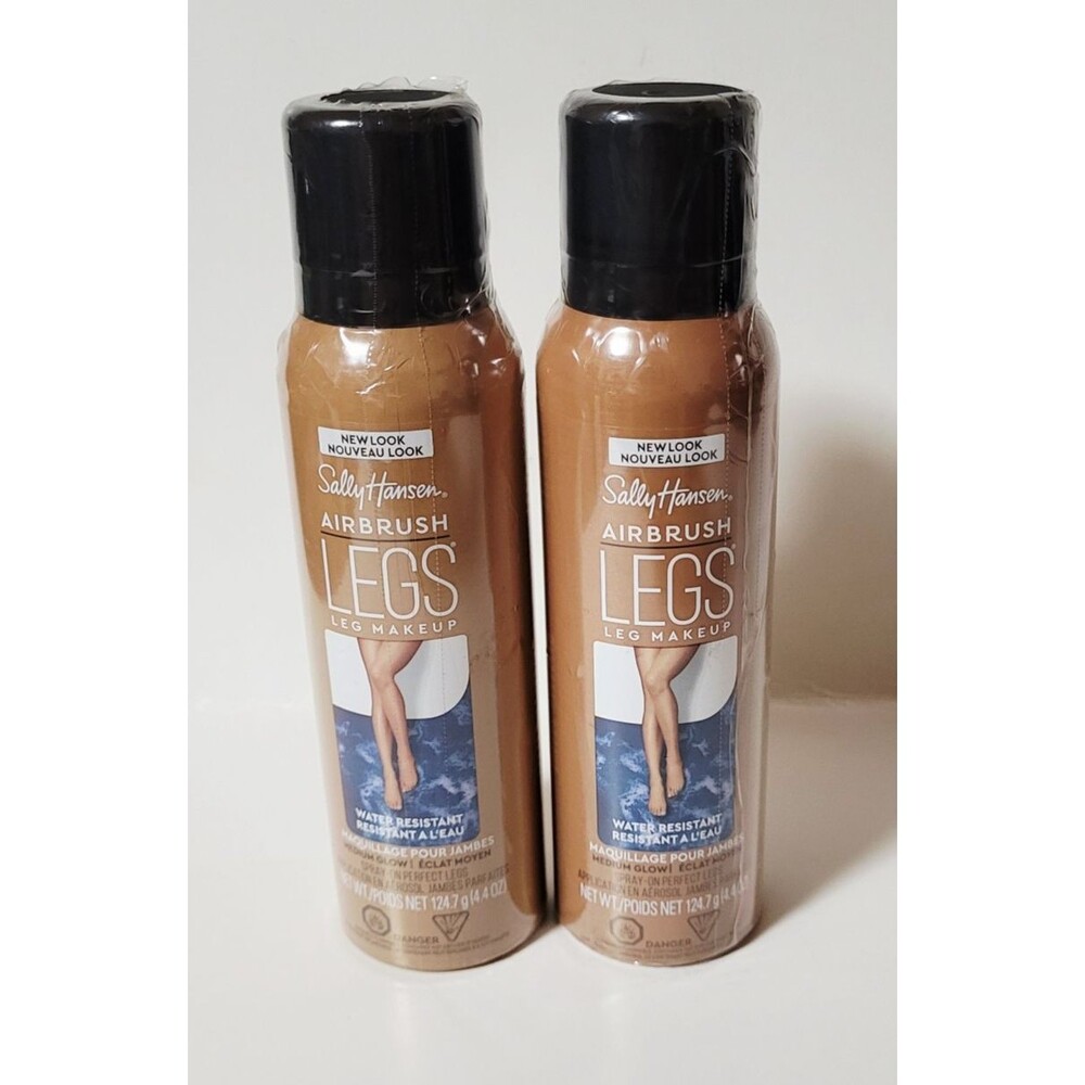 2 x Sally Hansen Airbrush Legs Leg Makeup Water Resistant ~ MEDIUM GLOW ~ 4.4 oz